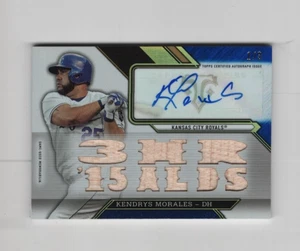 KENDRYS MORALES 2018 TOPPS TRIPLE THREADS AUTOGRAPH RELICS SIGNATURE PATCH #D /3 - Picture 1 of 2