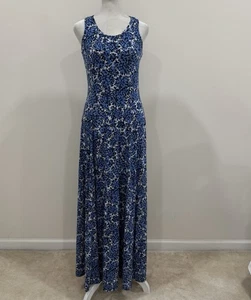 Michael Kors Maxikleid blau Blumen Cocktail Seite kniehoch Schlitz Tank ausgestellt XS - Bild 1 von 9