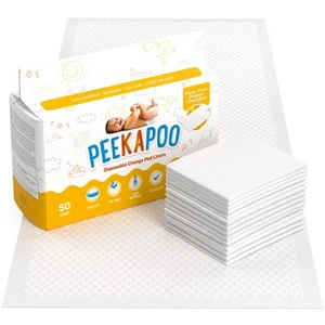- Disposable Changing Pad Liners (100 Pack) Super Soft, Ultra Absorbent & Wat... - Picture 1 of 6
