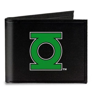 mens Canvas Bifold - Green Lantern Logo Close-up Black/Green Wallet, Multicol... - Picture 1 of 3