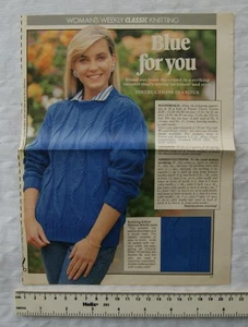Woman's Weekly pattern Blue for you sweater, cotton DK, 86-102 cm, 34-40 inch - Picture 1 of 1