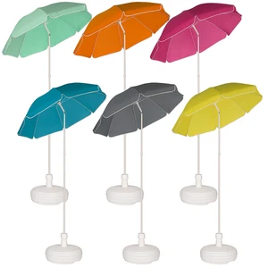2m Garden Parasol with Base Outdoor Sun Umbrella Adjustable Tilt Patio Shade - Picture 1 of 27
