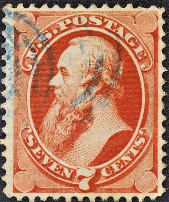 U.S. Large Banknote #149 F/VF 7c vermillion with a Blue Target Cxl '23 CV $77.50 - Image 1 of 2