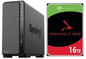 Serwer Synology DiskStation DS124 16TB Seagate IronWolf PRO NAS - Zdjęcie 1 z 4