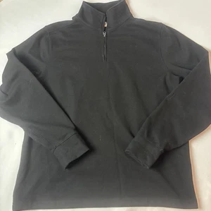 Suéter Pullover J Crew Seaboard Tejido Suave Cuarto Cremallera Para Hombre Negro Grande BV897 - Imagen 1 de 6