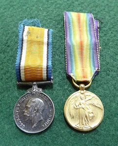 WW1 AIF AUSTRALIAN MINIATURE MEDAL  PR  BWM & VICTORY MEDALS - Picture 1 of 3