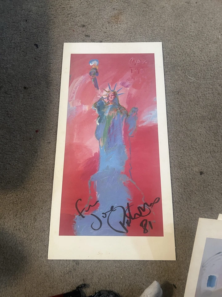 彼得·麦克斯签名自由女神像 1981 年艺术海报 — 第 1/1 张图片