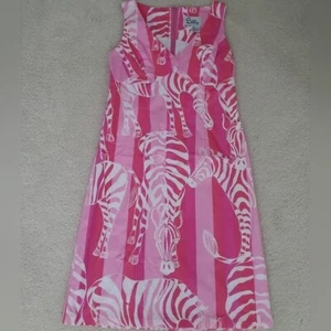 Lilly Pulitzer Vintage Pink Zebra Print Lined Dress sz4 - Picture 1 of 15