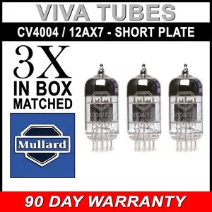 New Gain Matched Trio (3) Mullard Reissue CV4004 / 12AX7 Low Noise Vacuum Tubes - Picture 1 of 1
