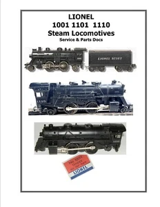 Lionel 1001 1101 1110 Dampflok Mntc Docs - Bild 1 von 1