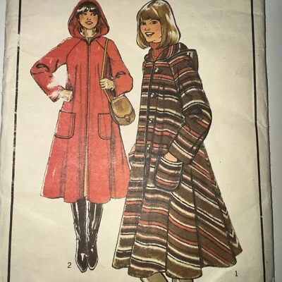 STYLE 2064 c.1977 sz 14 Bust 36"/92cm Coat/Jacket raglan hood UNUSED VGC - Image 1 of 4