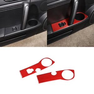 For Mazda MX-5 2009-2014 Door Armrest Panel Trim Carbon Fiber Red 2PCS  - Picture 1 of 12