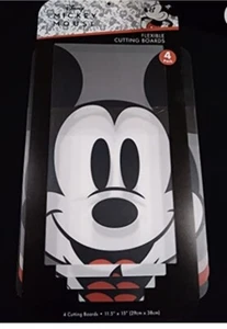 DISNEY MICKEY MOUSE FLEXIBLE CUTTING BOARDS 4 PACK 8” X 11” SIZE NEW - Picture 1 of 1