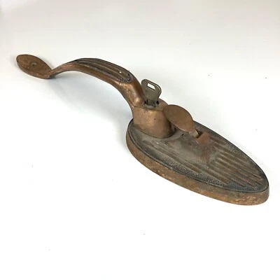 Art Deco Vtg Brass Door Handle Pull w/Thumb Latch Architectural Salvage 14” - Image 1 of 4