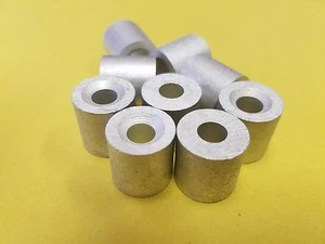 100 Pezzi Fermali per Swage in Alluminio per Cavo Fune Filo 1/4" - Foto 1 di 1