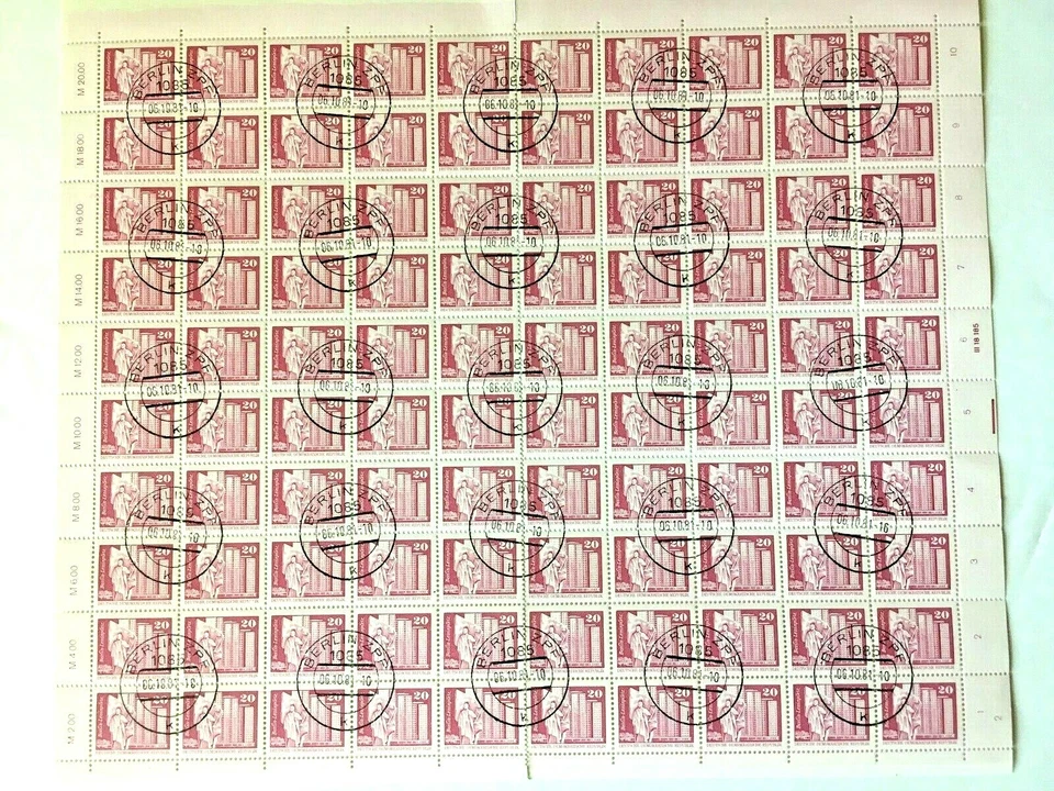 GERMANY DDR/GDR 1980, BERLIN - Full Sheet CTO, Architecture, Buildings - 20 Pf - Image 1 of 4