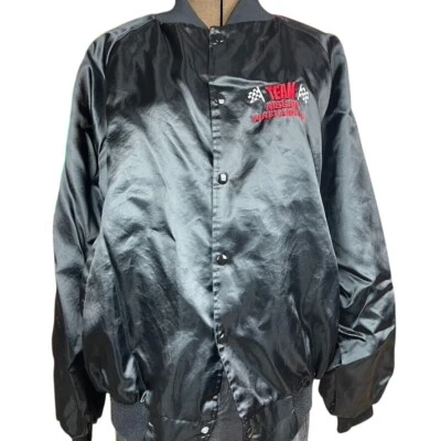 NISSAN Team Racing Jacket Satin Bomber Mens (XL) New Jersey Lined Pockets USA - Image 1 of 4