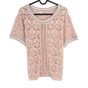 ODD MOLLY Women Pink Inspiration Crew Neck T Shirt Size 2 / M - Picture 1 of 9