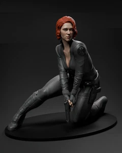 Painted Black Widow Scarlett Johansson 1/4 Statue Superhero Figure - Picture 1 of 4