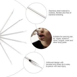 Sterilized Piercing Needles 100pcs For Ear Lip Nose - Picture 1 of 9