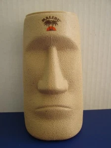 Malibu Rum Easter Island Moai Mug Tiki Caribbean Plastic Unused Contour Bottles - Picture 1 of 10