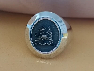 Lion of judah ring, Lion Knight Ring, Lion Flag ring,925 silver Signet Lion Ring - Image 1 of 4
