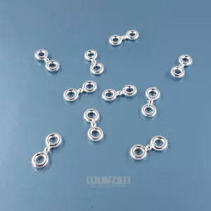 10 Stück massives Sterlingsilber 2 Strang Zwischenstab ca. 3mm x 8mm #44312 - Bild 1 von 2