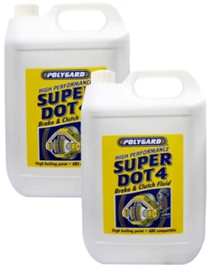 2 x POLYGARD - Super DOT 4 Brake & Clutch Fluid PREMIUM Synthetic Polyguard - 5L - Picture 1 of 1