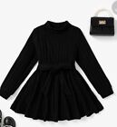 Kid Girl Basic Design Solid Color Stand Collar Long Sleeve T-Shirt