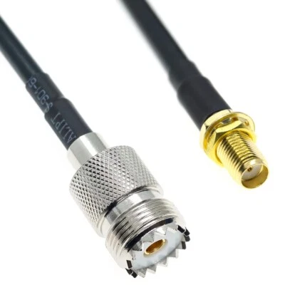 RG58 SMA FEMALE to UHF FEMALE SO239 connector Lot RF coax Jumper coaxial cable - Image 1 of 4