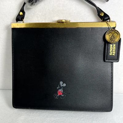 NUEVO Bolso de Mano Disney Cartera Mickey 90 Aniversario Gracegift Limitado Negro y Dorado Foto 1 de 4