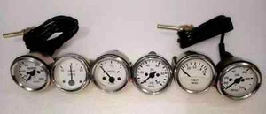 Smiths-52mm-Kit-Temp-Oil-Fuel-Oil temp Gauge Volt +Amp Gauges Replica White - Picture 1 of 6