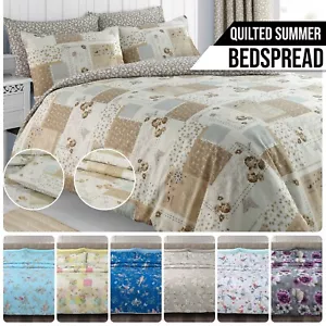 Luxury Summer Bedding Quilted Bedspread Comforted Complete Set with Pillow Shams - Picture 1 of 30