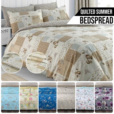 Luxury Summer Bedding Quilted Bedspread Comforted Complete Set with Pillow Shams - Image 1 of 4