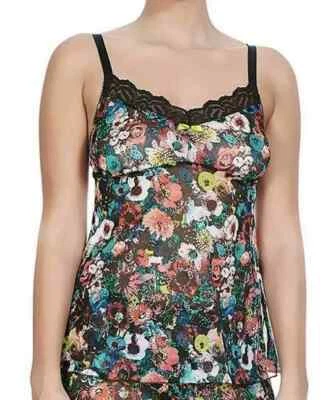Freya Popart Camisole Top Size S Vest Cami Black Multi Floral Lace 5008 - Image 1 of 2