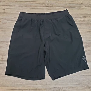Prana Mojo Shorts Men's Medium 9" Black Elastic Waist Pockets Lightweight - Picture 1 of 9