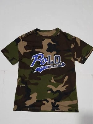 (#A1)Polo Ralph Lauren Boys Green Camo Print Graphic Short Sleeve  T-Shirt - Image 1 of 4