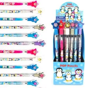 24 Pcs Penguins Multi Point Stackable Push Pencil Assortment with Eraser for Win - Picture 1 of 5