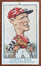 1933 Turf Bob Mirams Personality Cigarette Card #82 Jim Pike Phar Lap Jockey 