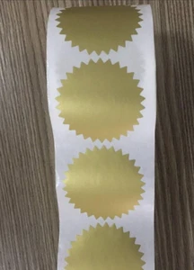 300 Pcs Self Adhesive Gold Embossed Foil Blank Certificate Notary Seal Stickers - Picture 1 of 8