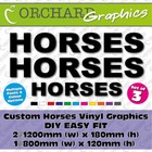 Horses Horsebox Trailer Decal Sticker 7yr Vinyl Graphics Lettering (Bespoke)