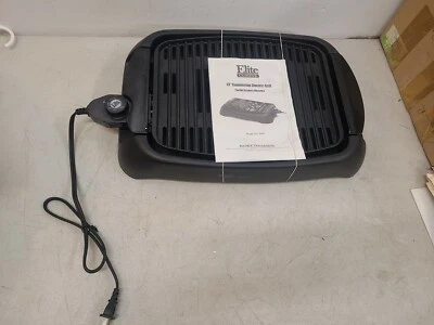 Parrilla interior eléctrica antiadherente Elite Cuisine de 13 pulgadas, negra Foto 1 de 4