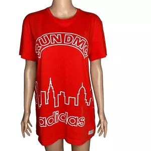 Rare Original Adidas tshirt Mens Small Red 1982 RUN DMC shirt S retro 80s Rap - Picture 1 of 10