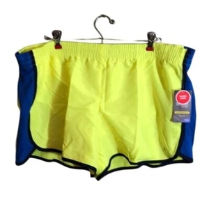 NWT Women’s Danskin Set of 2 Woven Shorts Acid Yellow/Blue Sapphire/Black XXL - Picture 1 of 4