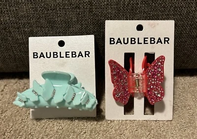 Комплект из 2 BAUBLEBAR со стразами бабочка заколки красный пастель синий - Изображение 1 из 3