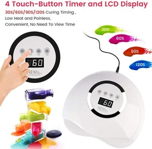 72W UV LED Nagellampe Profi Nageltrockner Licht Gel Basis Politur Maschine - Bild 1 von 10