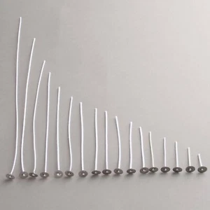 100Pcs 2.5cm-30cm White Candle Wicks Pre Waxed Cotton Core with Sustainers DIY - Picture 1 of 23
