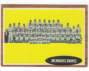 1962 Topps Baseball #158 Milwaukee Braves GOOD 158