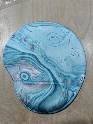 Victsing Ergonomic Mouse Pad Mat With Wrist Rest Support Cushion Ocean Blue New - Image 1 of 4