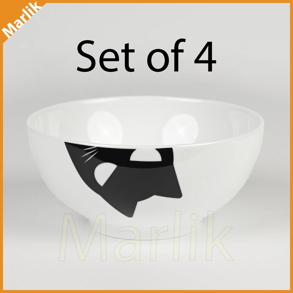 IKEA KUSTFYR Serving Bowl White/Cat Black 5" (206.173.65)